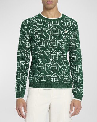 Men's Heart Monogram Crew Sweater