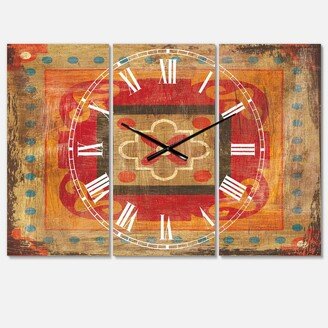 Designart Bohemian and Eclectic 3 Panels Metal Wall Clock