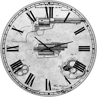 Designart Pp1119-Slate Us Firearms Single Action Army Revolver Patent Poster Large Cottage Wall Clock - 36 x 36