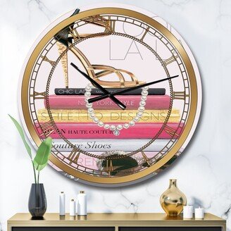 Designart 'Paris Glamourous Gold Style II' Glam Large Wall CLock