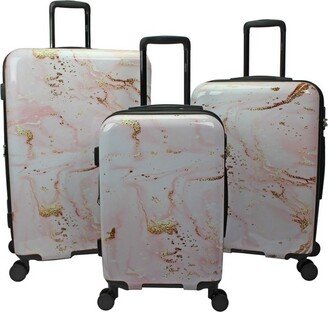 Dejuno Marble 3-Piece Expandable Spinner Luggage Set
