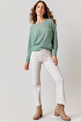 Women's Harper Heritage Natural Frayed Kick Crop Jeans in Denim by Size: 24