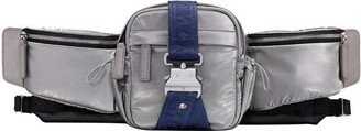 Men's Silver Nylon Jemison Crossbody 2 in 1 Bag