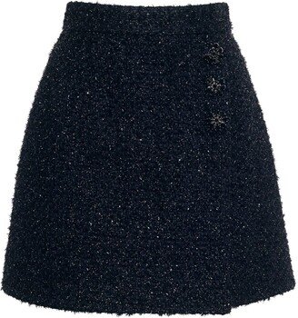 Tweed Wrap Miniskirt-AB