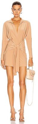 Tie Front NK Shirt Jumpshort in Nude