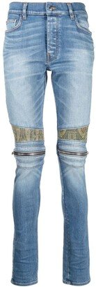 Paisley-Patch Skinny Jeans