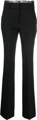 ERMANNO FIRENZE Pressed-Crease Lace-Trim Slim-Cut Trousers