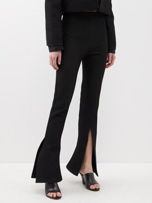 High-rise Waffle-knit Skinny-leg Trousers