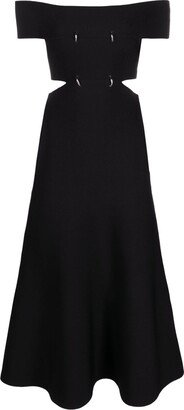 Off-Shoulder Flared Midi Dress