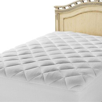 Circles Home Circleshome Double Puff Microfiber Fleece Mattress Pad White -King (78x80)