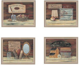 Bathroom Collection Ii 4-Piece Vignette by Pam Britton, Taupe Frame, 56