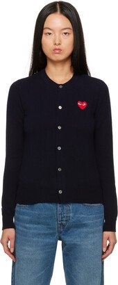 Navy Heart Patch Cardigan