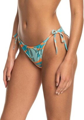 Pro The Tie Slide Cheeky Bikini Bottoms (Blue Surf All Palmed Out) Women's Swimwear