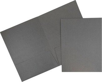 JAM Paper & Envelope JAM Paper Two-Pocket Textured Linen Business Folders Gray 3084D
