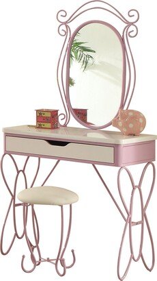 Vanity Set, White & Light Purple