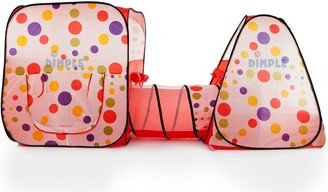 Dimple Polka Dot Double Pop-up Play Tent Clubhouse with Tunnel