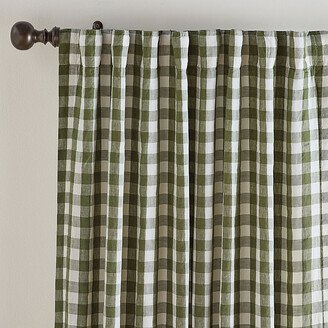 Set of 2 Nessa Linen Check Drapery Panels Brown 50W X 84L