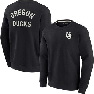 Men's and Women's Fanatics Signature Black Oregon Ducks Super Soft Pullover Crew Sweatshirt