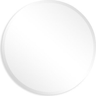 Frameless Beveled Round Wall Mirror