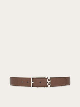 Man Reversible and adjustable Gancini belt Clay/Black