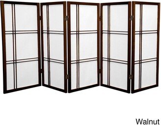 Handmade 3' Wood and Rice Paper Double Cross Shoji Screen