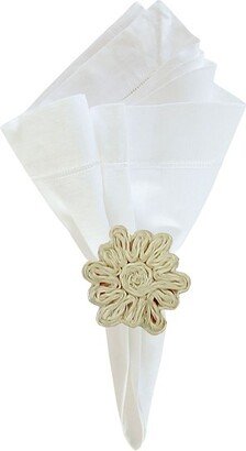 Gallerie II White Snowflake Napkin Ring Set of 6