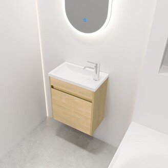 Fundinbaths Modern 16 Inch Bathroom Vanity With Single Sink for Small Bathroom