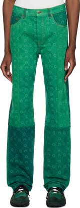 Green Moonogram Jeans