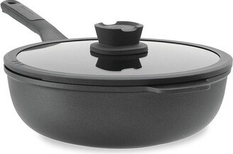 Stone Covered Cast Aluminum Non-Stick Wok Pan with Lid