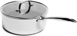 Lexi Home Tri-ply 2.7 Qt. Stainless Steel Nonstick Sauce Pan with Glass Lid