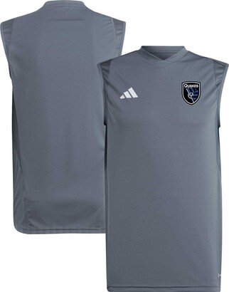 Men's Gray San Jose Earthquakes 2023 On-Field Sleeveless Training Jersey