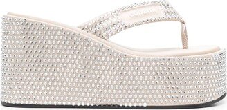 Rhinestone Platform Flip-Flops