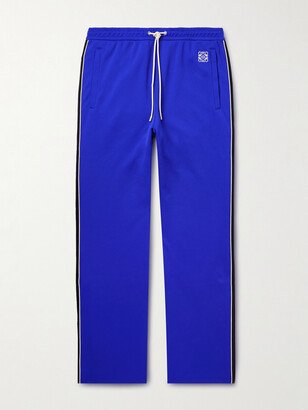 Logo-Embroidered Striped Tech-Jersey Track Pants