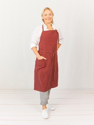 AmourLinen Linen apron w/Knot