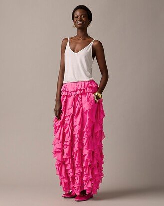 Collection limited-edition ruffle maxi skirt in chiffon