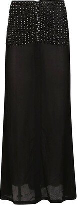 Embellished Ruched Long Skirt