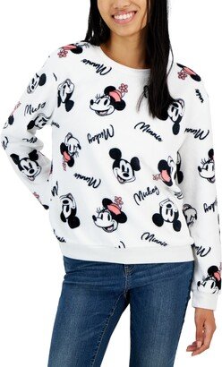 Juniors' Minnie And Mickey Graphic Cozy Pullover