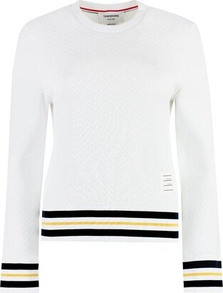 Cricket Stripe Trim Crewneck Sweatshirt