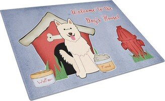 BB2799LCB Dog House Collection White German Shepherd Glass Cutting Board