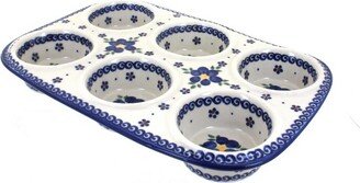 Blue Rose Pottery Blue Rose Polish Pottery Spring Blossom Muffin Pan