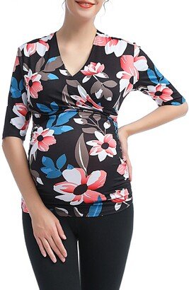 Essential Ruched Maternity/Nursing Top-AA