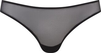 Hedonista Lingerie Black Mesh Full Coverage Bikini Brief