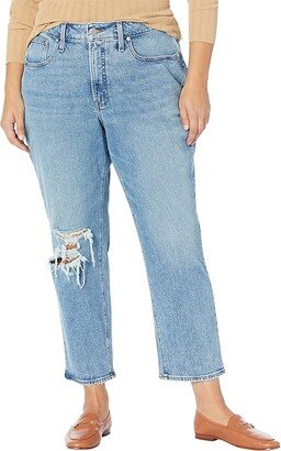 The Plus Curvy Perfect Vintage Straight Jean in Kingsbury Wash: Ripped Knee Edition (Kingsbury Wash) Women's Jeans