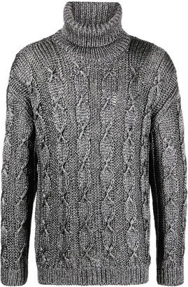 Cable-Knit Roll-Neck Jumper-AF