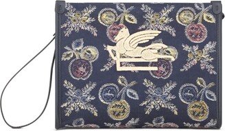 Logo-Embroidered Jacquard Beauty Case-AD