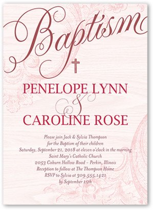 Baptism Invitations: Bonded Christening Girl Baptism Invitation, Purple, Standard Smooth Cardstock, Square