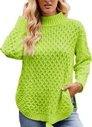 Generic Ugly Christmas Today's Deals in Sweatshirts for Women with Designs Knit Sweater Casual Sweater Long Sleeve Elegant Slim Temperament Tee Free People Dupes Green
