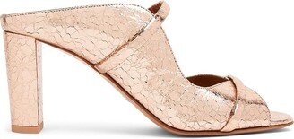 Norah 70mm metallic-finish mules