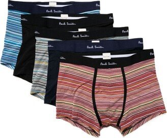 Logo-Waistband Striped Boxers (Pack Of Five)