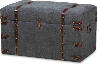 Palma Modern Transitional Fabric Upholstered Storage Trunk Ottoman Gray